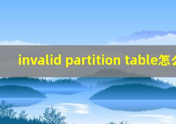 invalid partition table怎么读